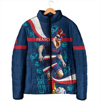 Personalized France Gallic Rooster Football Padded Jacket Rooster Mascot French Culture Doodle
