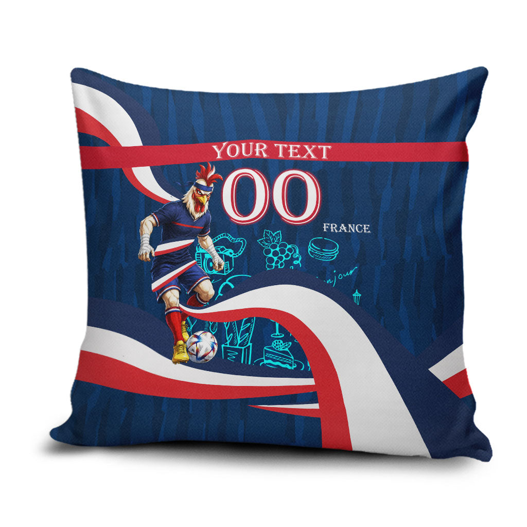 Personalized France Gallic Rooster Football Pillow Cover Rooster Mascot French Culture Doodle