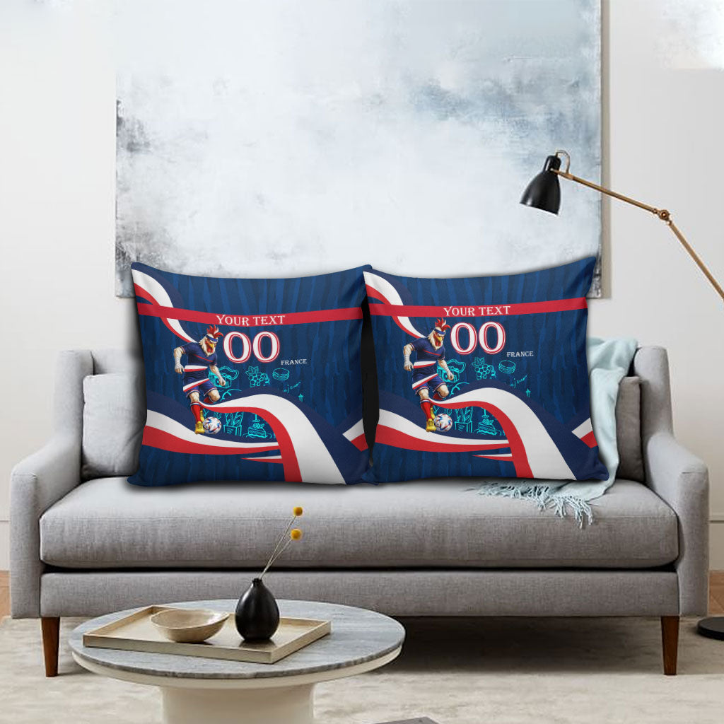 Personalized France Gallic Rooster Football Pillow Cover Rooster Mascot French Culture Doodle