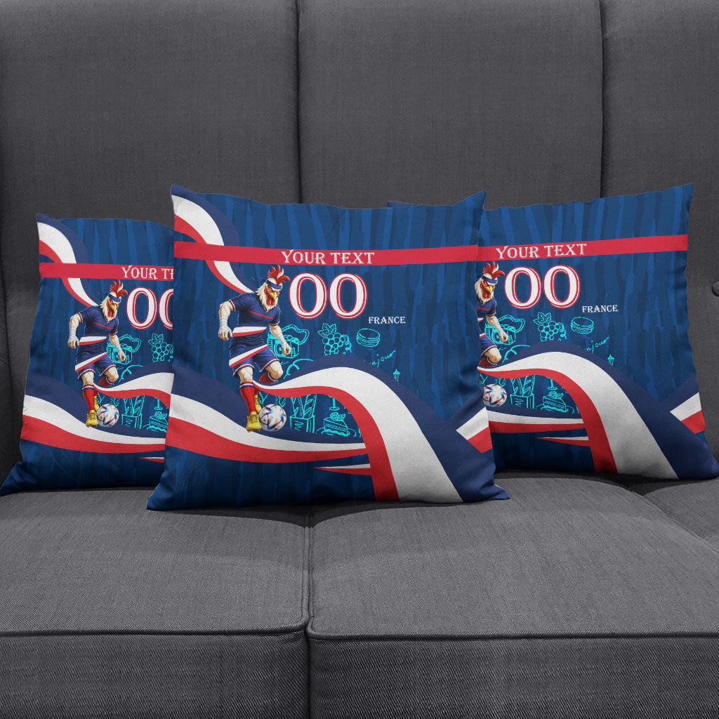 Personalized France Gallic Rooster Football Pillow Cover Rooster Mascot French Culture Doodle