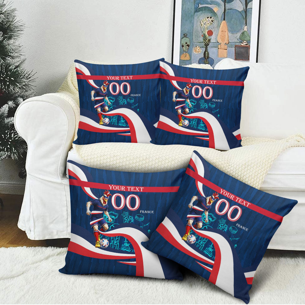 Personalized France Gallic Rooster Football Pillow Cover Rooster Mascot French Culture Doodle