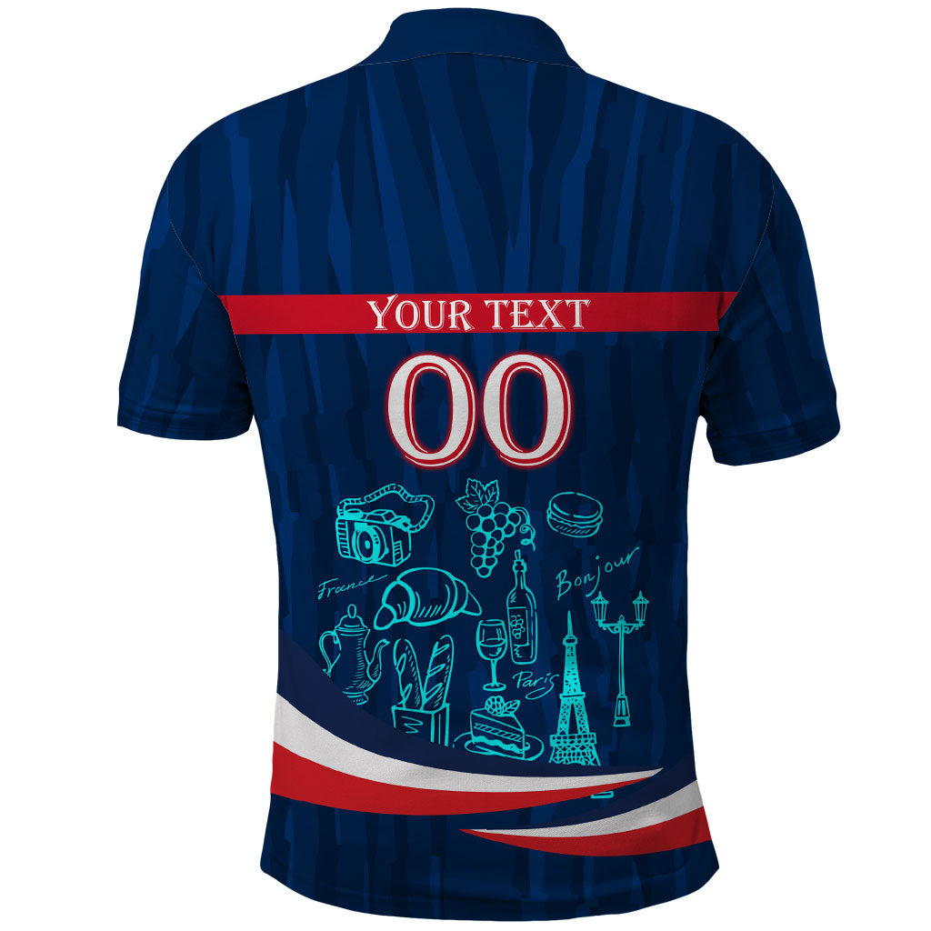 Personalized France Gallic Rooster Football Polo Shirt Rooster Mascot French Culture Doodle