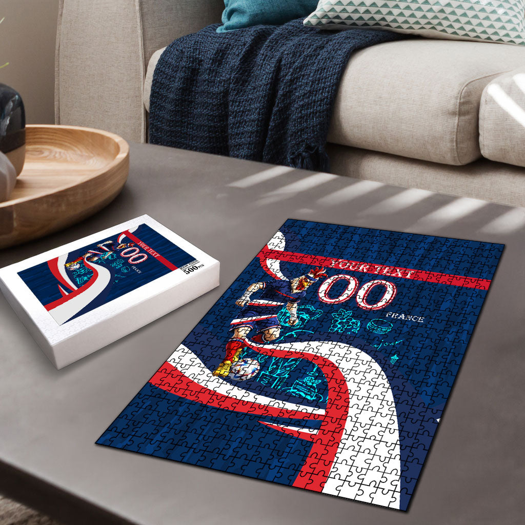 Personalized France Gallic Rooster Football Puzzle Rooster Mascot French Culture Doodle