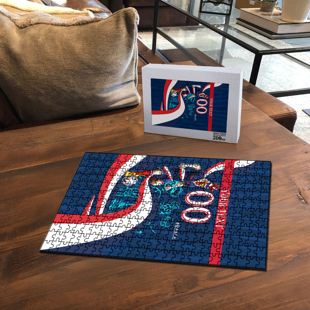 Personalized France Gallic Rooster Football Puzzle Rooster Mascot French Culture Doodle