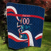 Personalized France Gallic Rooster Football Quilt Rooster Mascot French Culture Doodle