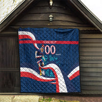 Personalized France Gallic Rooster Football Quilt Rooster Mascot French Culture Doodle