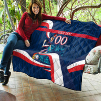 Personalized France Gallic Rooster Football Quilt Rooster Mascot French Culture Doodle