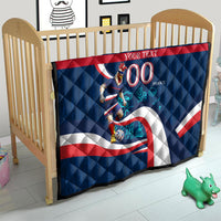 Personalized France Gallic Rooster Football Quilt Rooster Mascot French Culture Doodle