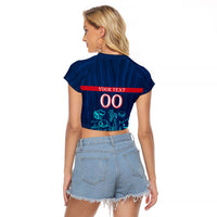 Personalized France Gallic Rooster Football Raglan Cropped T Shirt Rooster Mascot French Culture Doodle