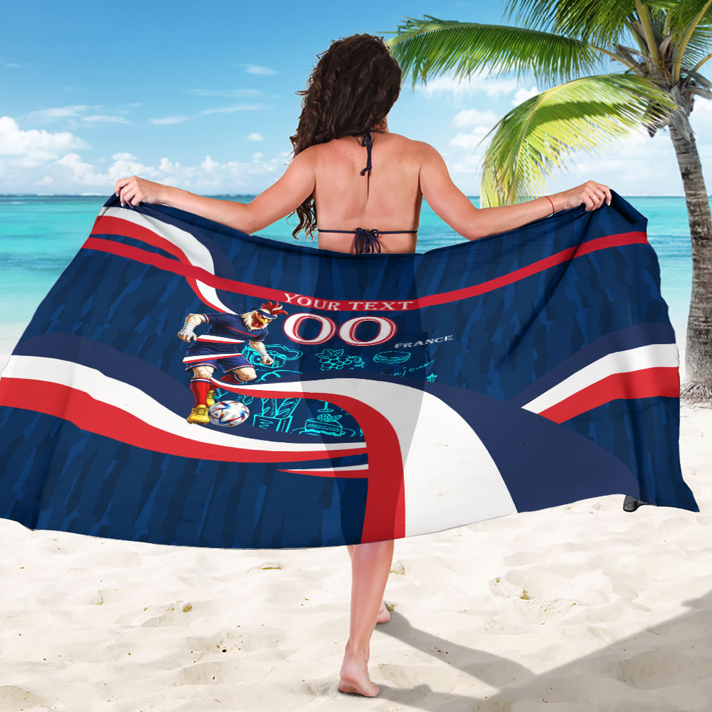 Personalized France Gallic Rooster Football Sarong Rooster Mascot French Culture Doodle