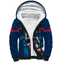Personalized France Gallic Rooster Football Sherpa Hoodie Rooster Mascot French Culture Doodle