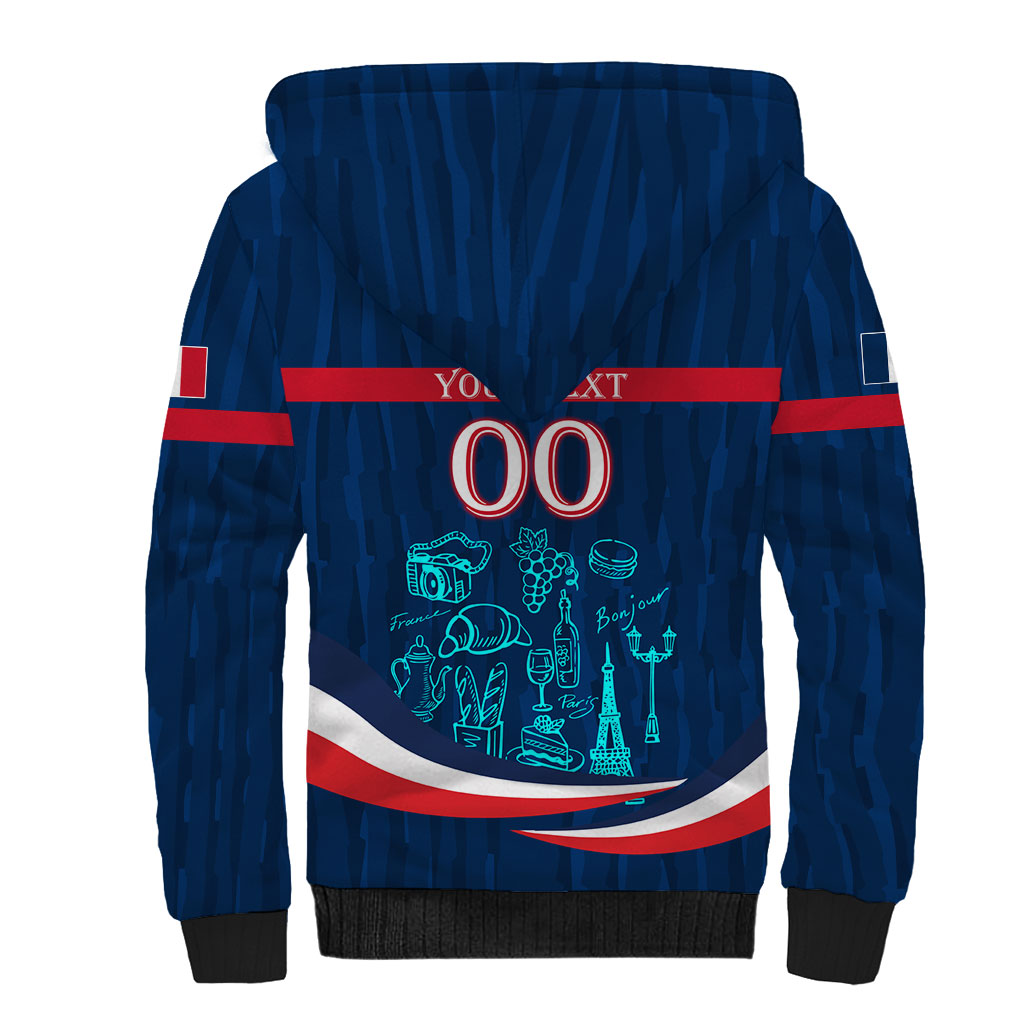Personalized France Gallic Rooster Football Sherpa Hoodie Rooster Mascot French Culture Doodle
