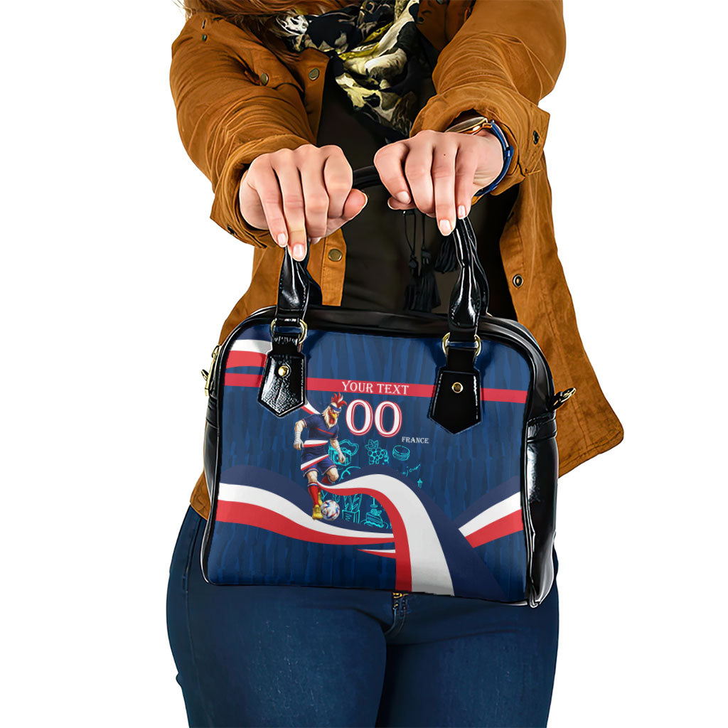 Personalized France Gallic Rooster Football Shoulder Handbag Rooster Mascot French Culture Doodle