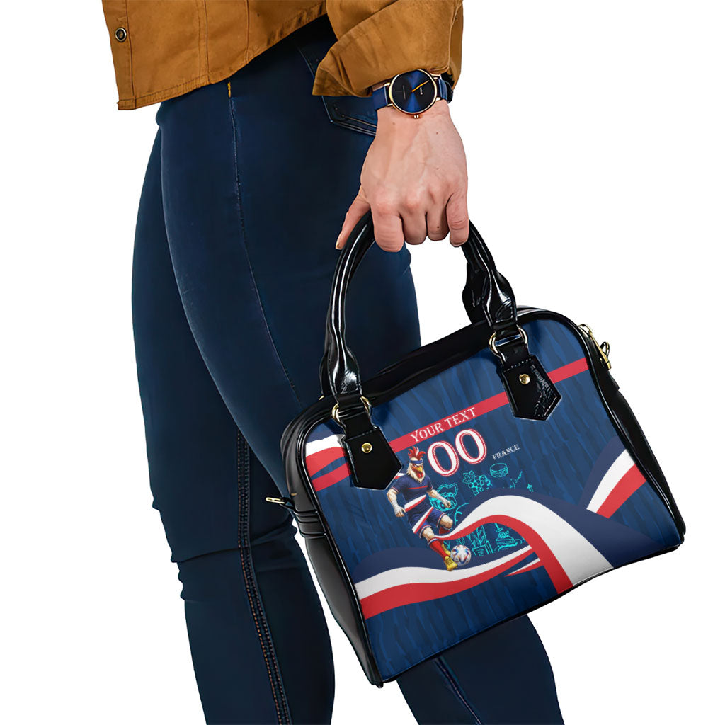 Personalized France Gallic Rooster Football Shoulder Handbag Rooster Mascot French Culture Doodle