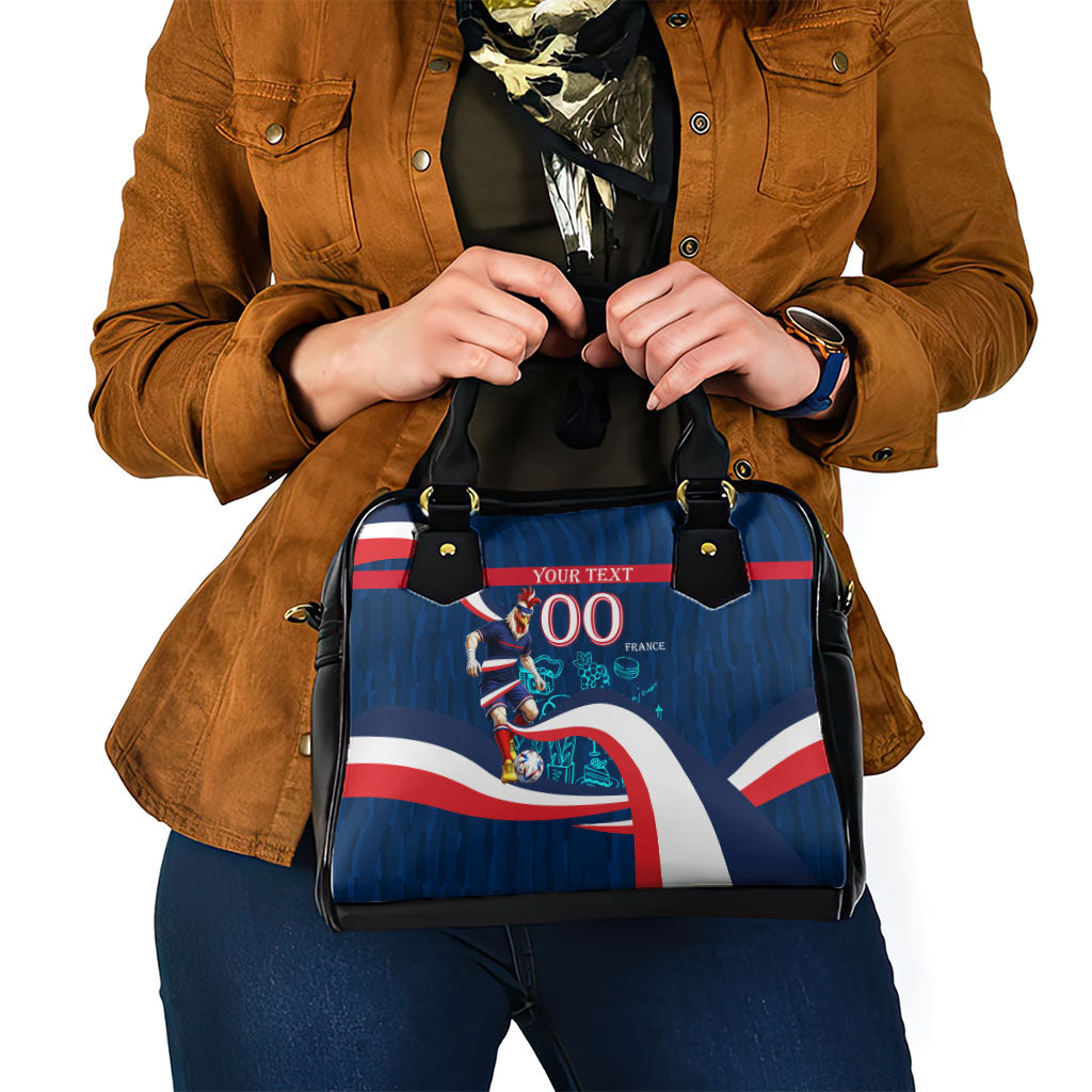 Personalized France Gallic Rooster Football Shoulder Handbag Rooster Mascot French Culture Doodle