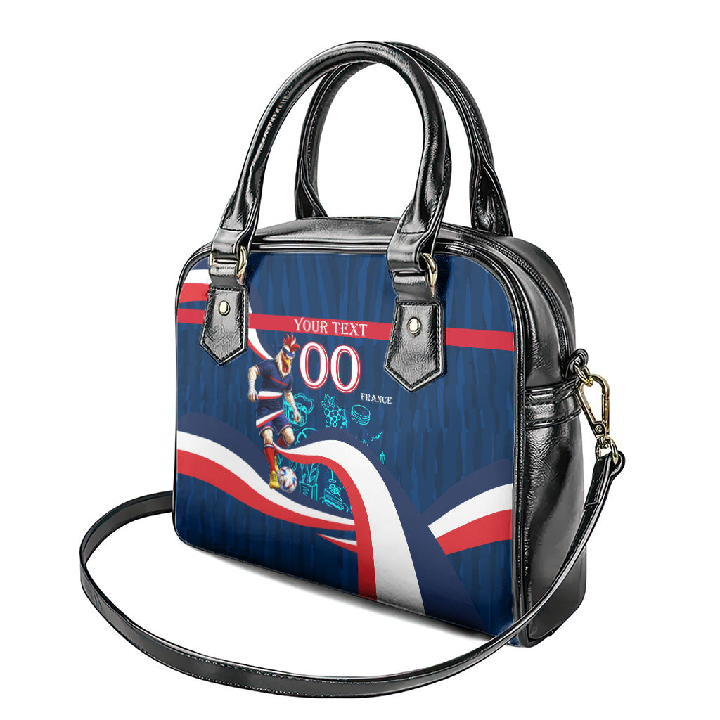 Personalized France Gallic Rooster Football Shoulder Handbag Rooster Mascot French Culture Doodle