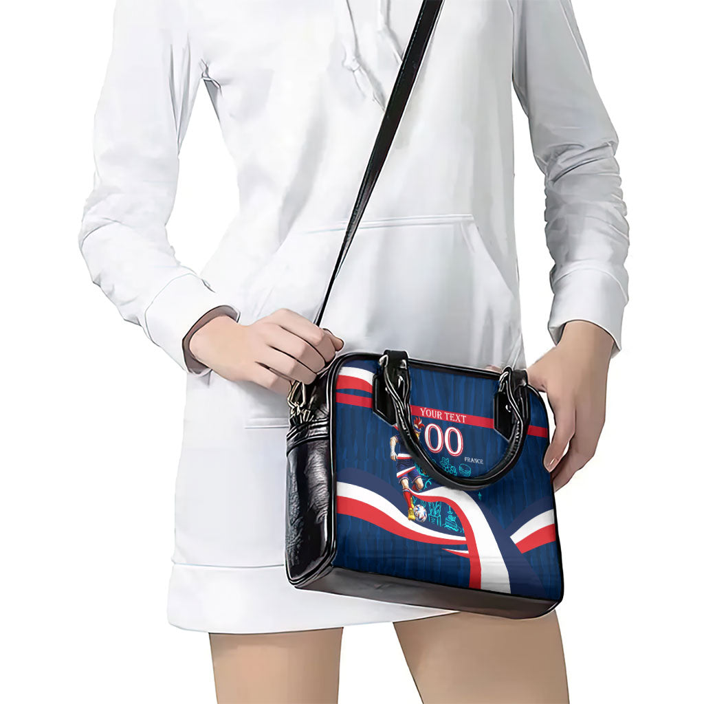 Personalized France Gallic Rooster Football Shoulder Handbag Rooster Mascot French Culture Doodle