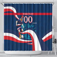 Personalized France Gallic Rooster Football Shower Curtain Rooster Mascot French Culture Doodle