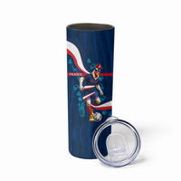 Personalized France Gallic Rooster Football Skinny Tumbler Rooster Mascot French Culture Doodle