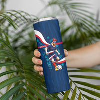 Personalized France Gallic Rooster Football Skinny Tumbler Rooster Mascot French Culture Doodle