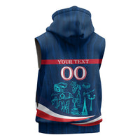 Personalized France Gallic Rooster Football Sleeveless Hoodie Rooster Mascot French Culture Doodle