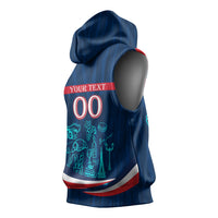 Personalized France Gallic Rooster Football Sleeveless Hoodie Rooster Mascot French Culture Doodle