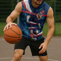 Personalized France Gallic Rooster Football Sleeveless Hoodie Rooster Mascot French Culture Doodle