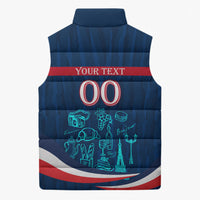 Personalized France Gallic Rooster Football Sleeveless Puffer Jacket Rooster Mascot French Culture Doodle
