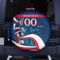 Personalized France Gallic Rooster Football Spare Tire Cover Rooster Mascot French Culture Doodle