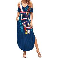Personalized France Gallic Rooster Football Summer Maxi Dress Rooster Mascot French Culture Doodle