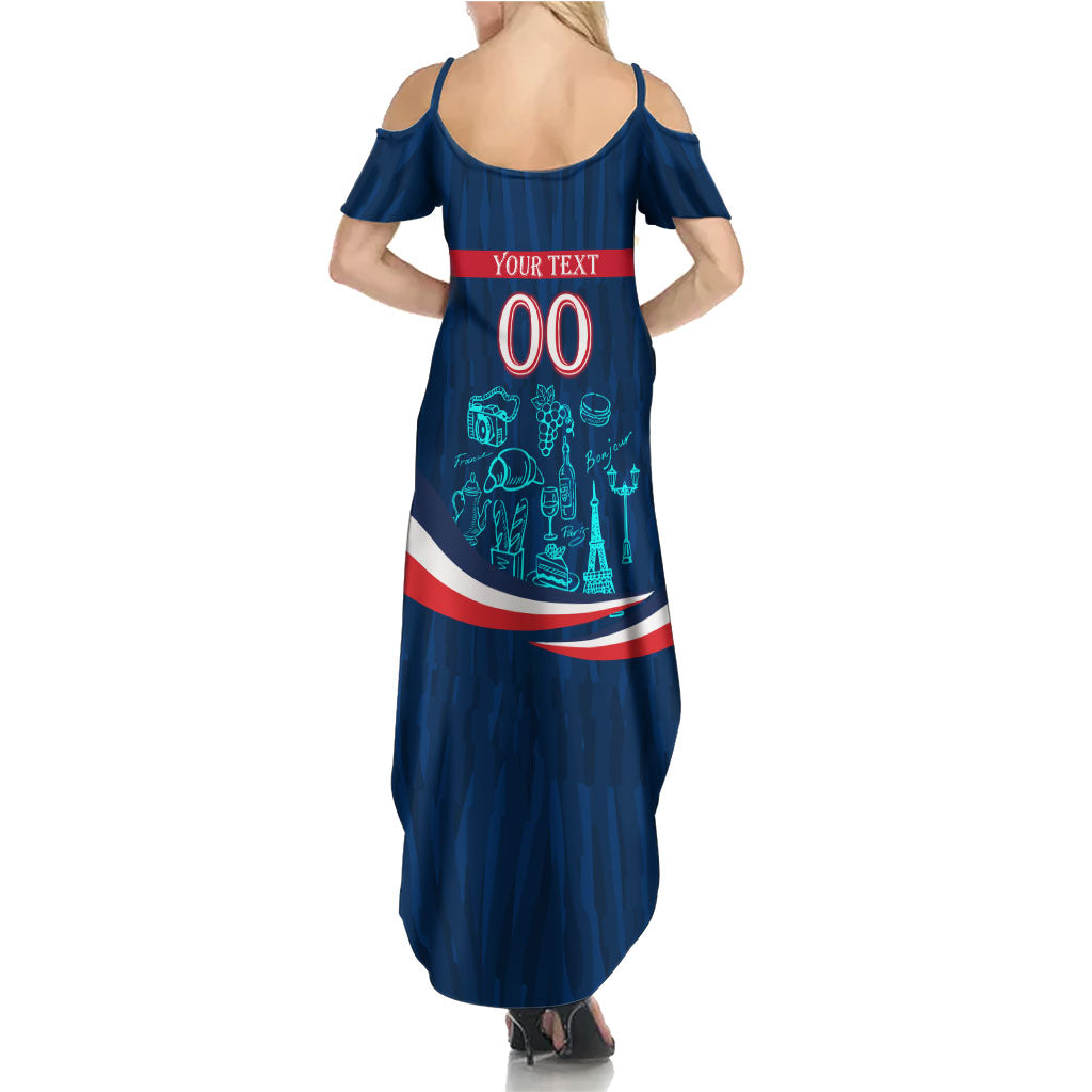 Personalized France Gallic Rooster Football Summer Maxi Dress Rooster Mascot French Culture Doodle