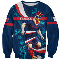 Personalized France Gallic Rooster Football Sweatshirt Rooster Mascot French Culture Doodle