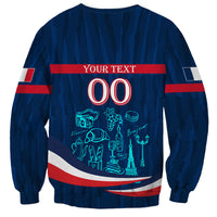 Personalized France Gallic Rooster Football Sweatshirt Rooster Mascot French Culture Doodle