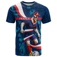Personalized France Gallic Rooster Football T Shirt Rooster Mascot French Culture Doodle
