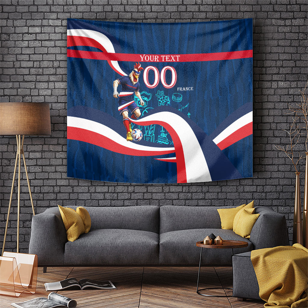 Personalized France Gallic Rooster Football Tapestry Rooster Mascot French Culture Doodle