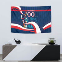 Personalized France Gallic Rooster Football Tapestry Rooster Mascot French Culture Doodle