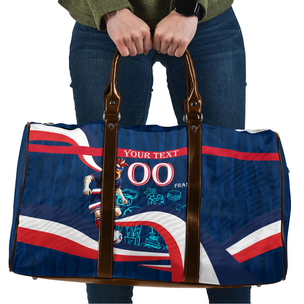 Personalized France Gallic Rooster Football Travel Bag Rooster Mascot French Culture Doodle