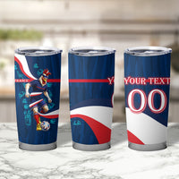 Personalized France Gallic Rooster Football Tumbler Cup Rooster Mascot French Culture Doodle