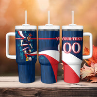 Personalized France Gallic Rooster Football Tumbler With Handle Rooster Mascot French Culture Doodle