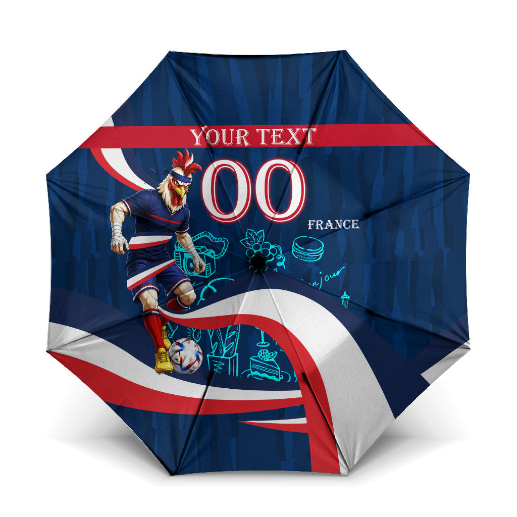 Personalized France Gallic Rooster Football Umbrella Rooster Mascot French Culture Doodle