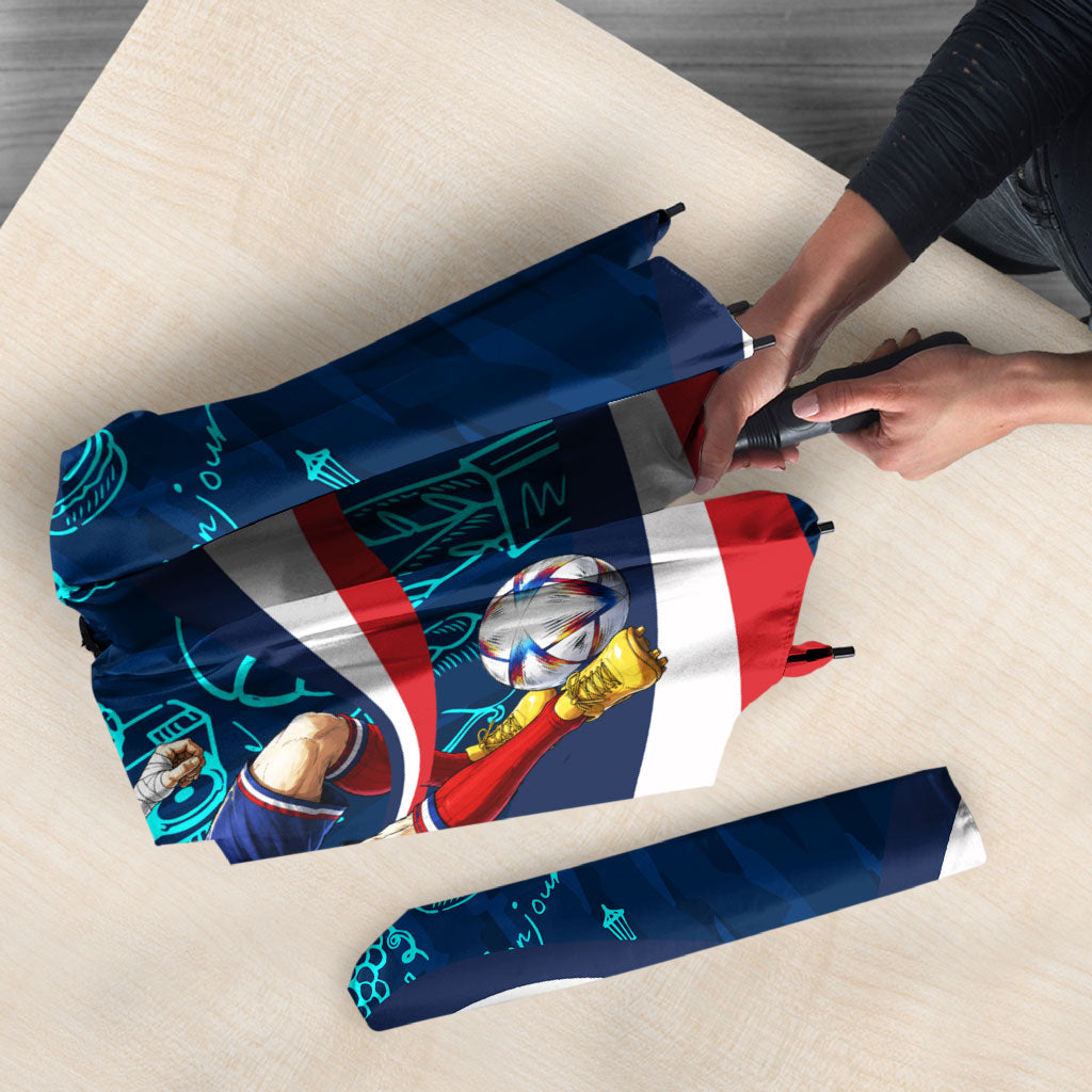 Personalized France Gallic Rooster Football Umbrella Rooster Mascot French Culture Doodle