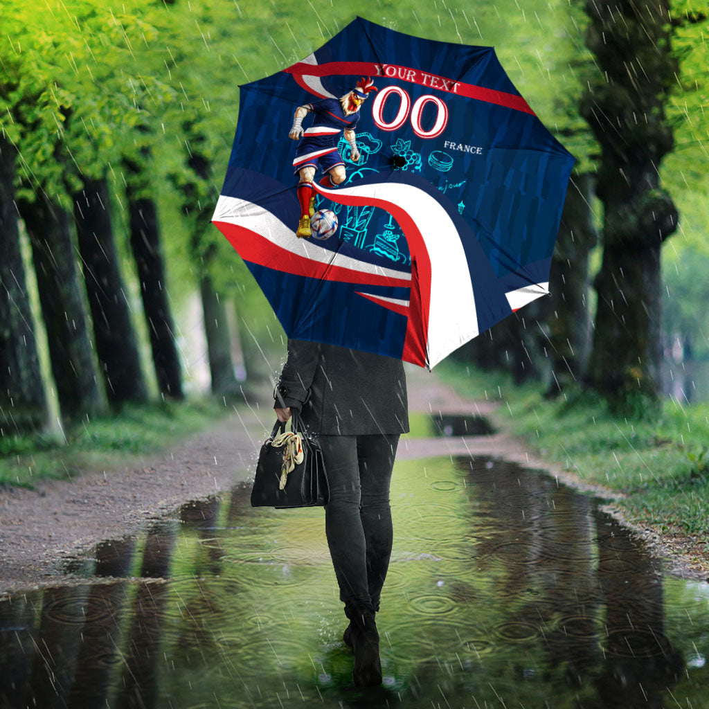 Personalized France Gallic Rooster Football Umbrella Rooster Mascot French Culture Doodle