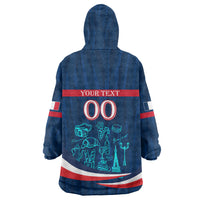 Personalized France Gallic Rooster Football Wearable Blanket Hoodie Rooster Mascot French Culture Doodle