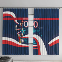 Personalized France Gallic Rooster Football Window Curtain Rooster Mascot French Culture Doodle