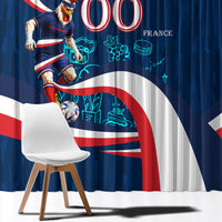 Personalized France Gallic Rooster Football Window Curtain Rooster Mascot French Culture Doodle