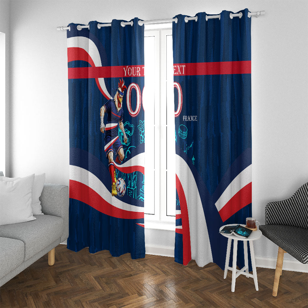 Personalized France Gallic Rooster Football Window Curtain Rooster Mascot French Culture Doodle