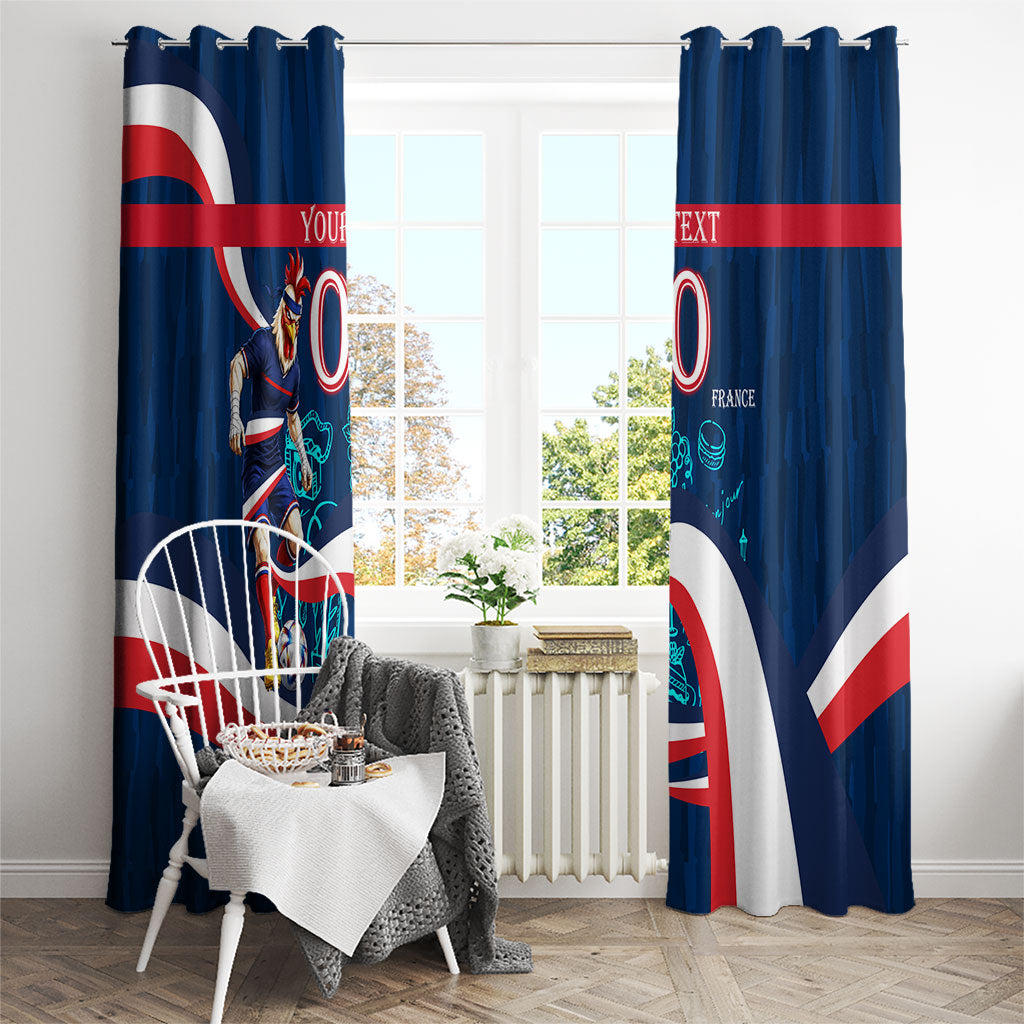 Personalized France Gallic Rooster Football Window Curtain Rooster Mascot French Culture Doodle