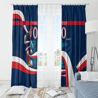Personalized France Gallic Rooster Football Window Curtain Rooster Mascot French Culture Doodle
