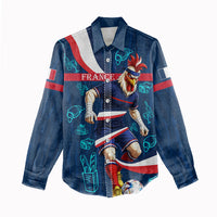 Personalized France Gallic Rooster Football Women Casual Shirt Rooster Mascot French Culture Doodle