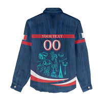 Personalized France Gallic Rooster Football Women Casual Shirt Rooster Mascot French Culture Doodle